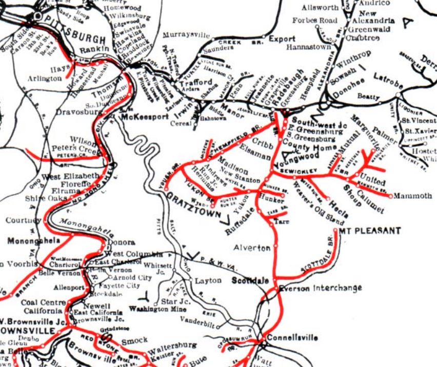 Portion of Monongahela Division Map
