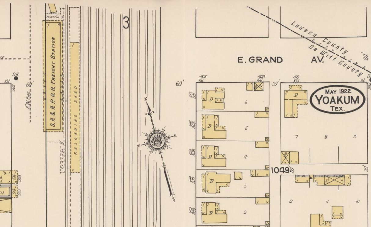SAAP Freight Station Yoakum Sanborn Map